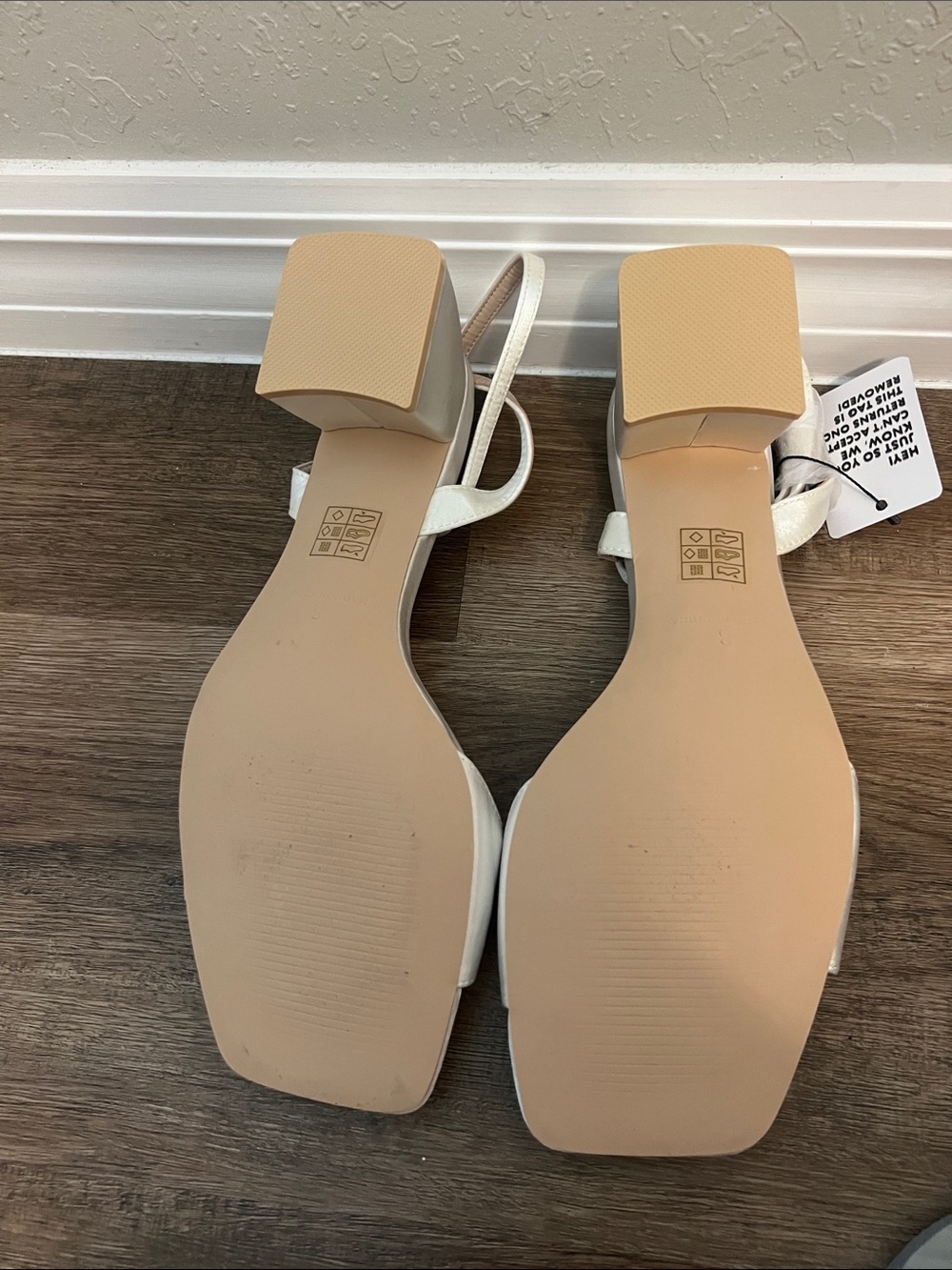 ASOS Cream Square-Toe Block Heel Sandals - Picture 4 of 6